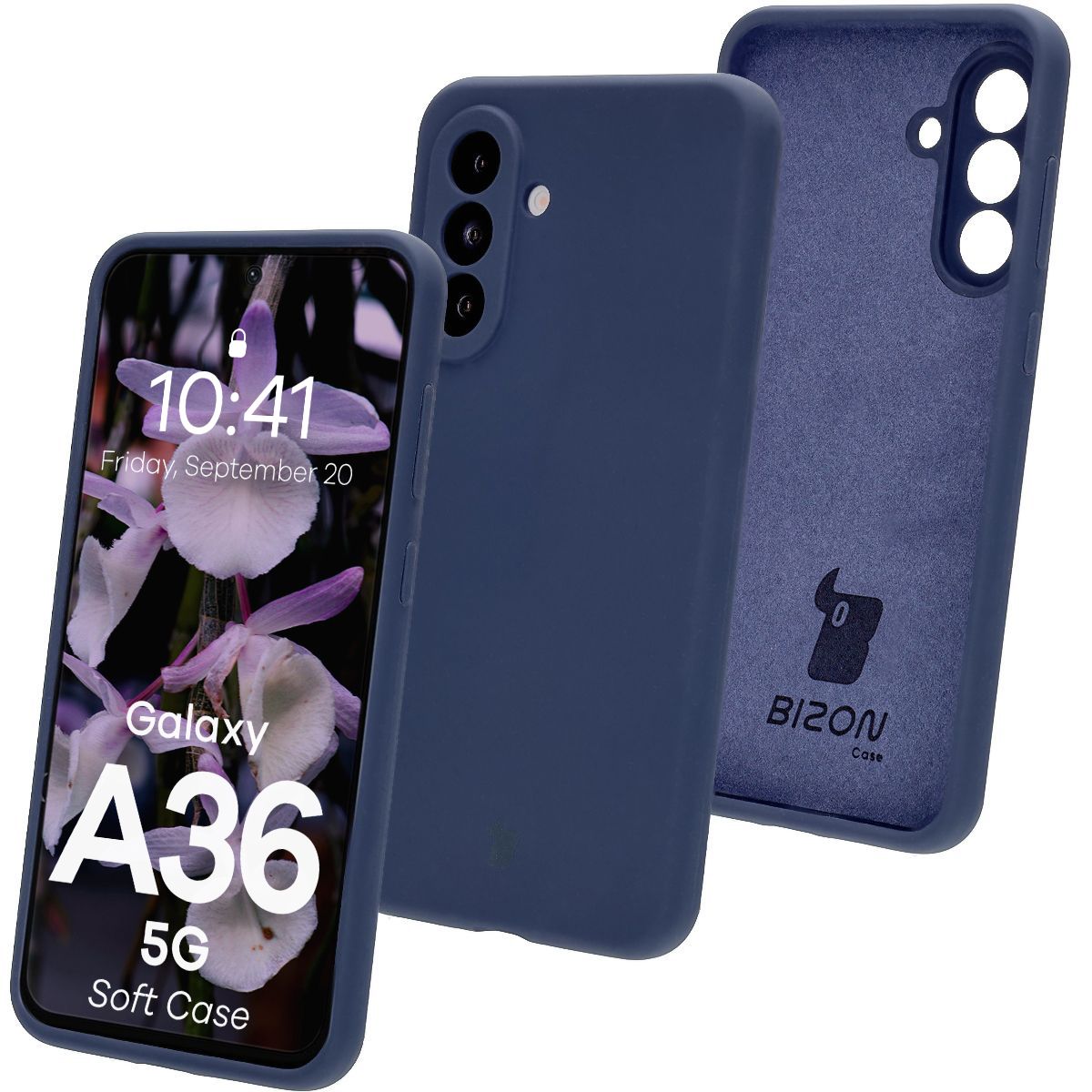 Silikon Handyhülle für Galaxy A36 5G, Bizon Soft Case, Dunkelblau