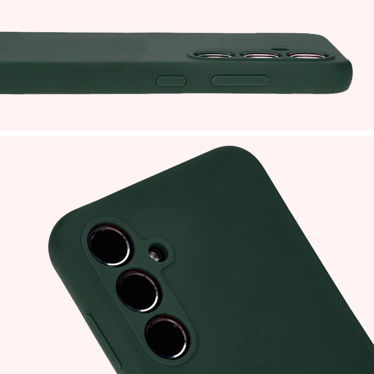 Silikon Schutzhülle für Galaxy A55 5G, Bizon Soft Case, Dunkelgrün