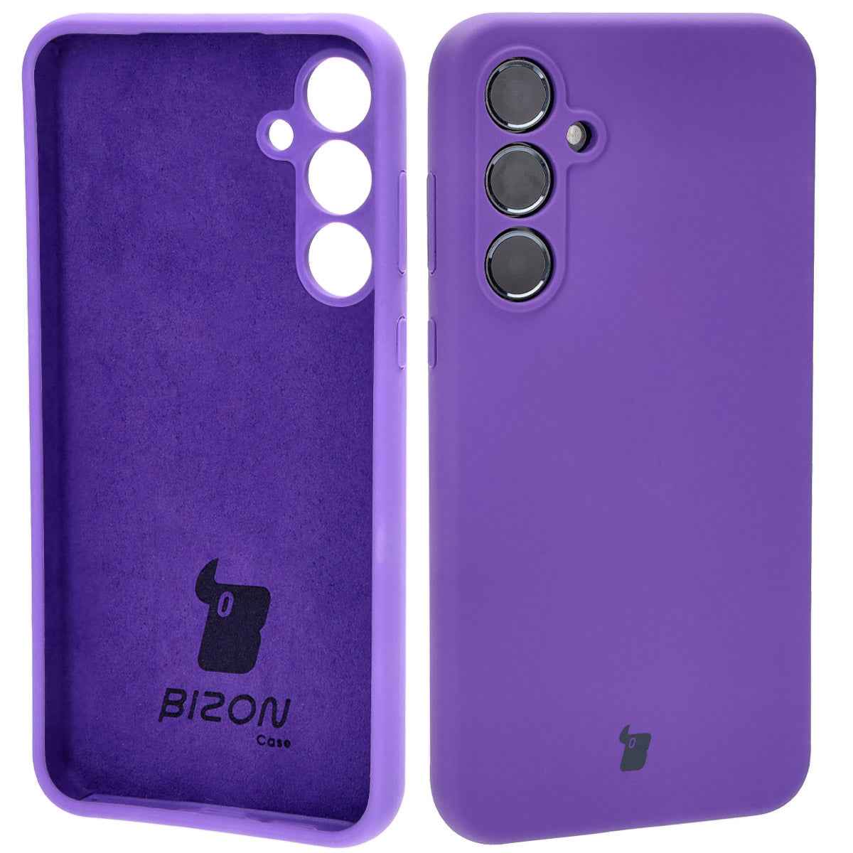 Silikon Handyhülle für Galaxy A55 5G, Bizon Soft Case, Violett