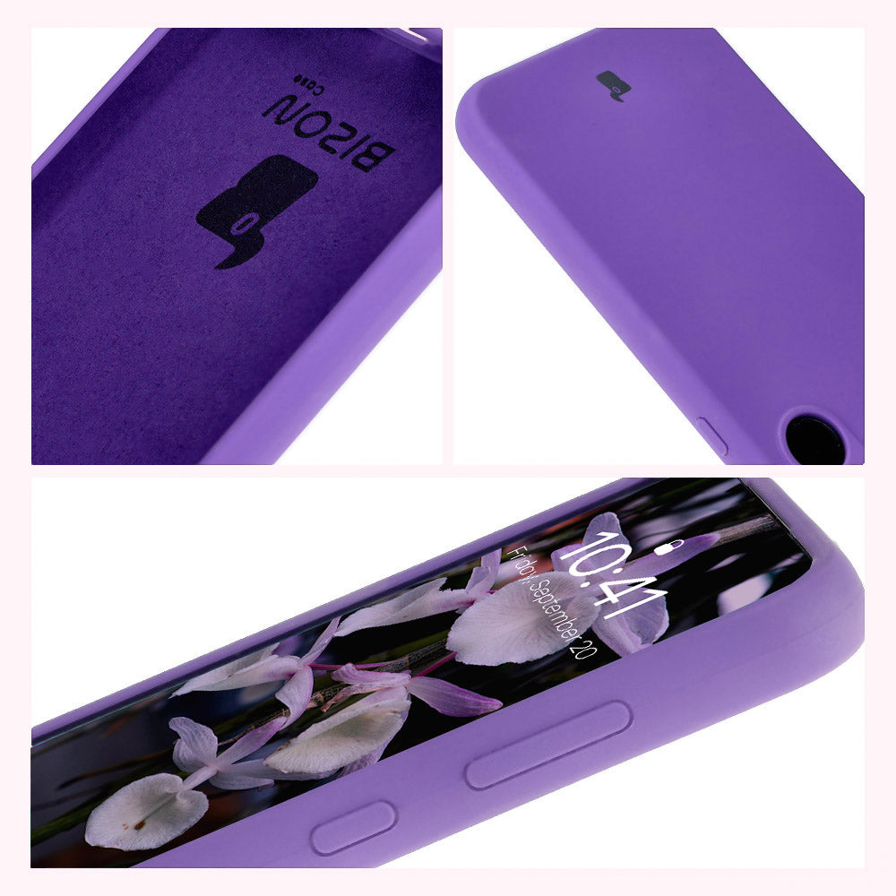 Silikon Handyhülle für Galaxy A55 5G, Bizon Soft Case, Violett