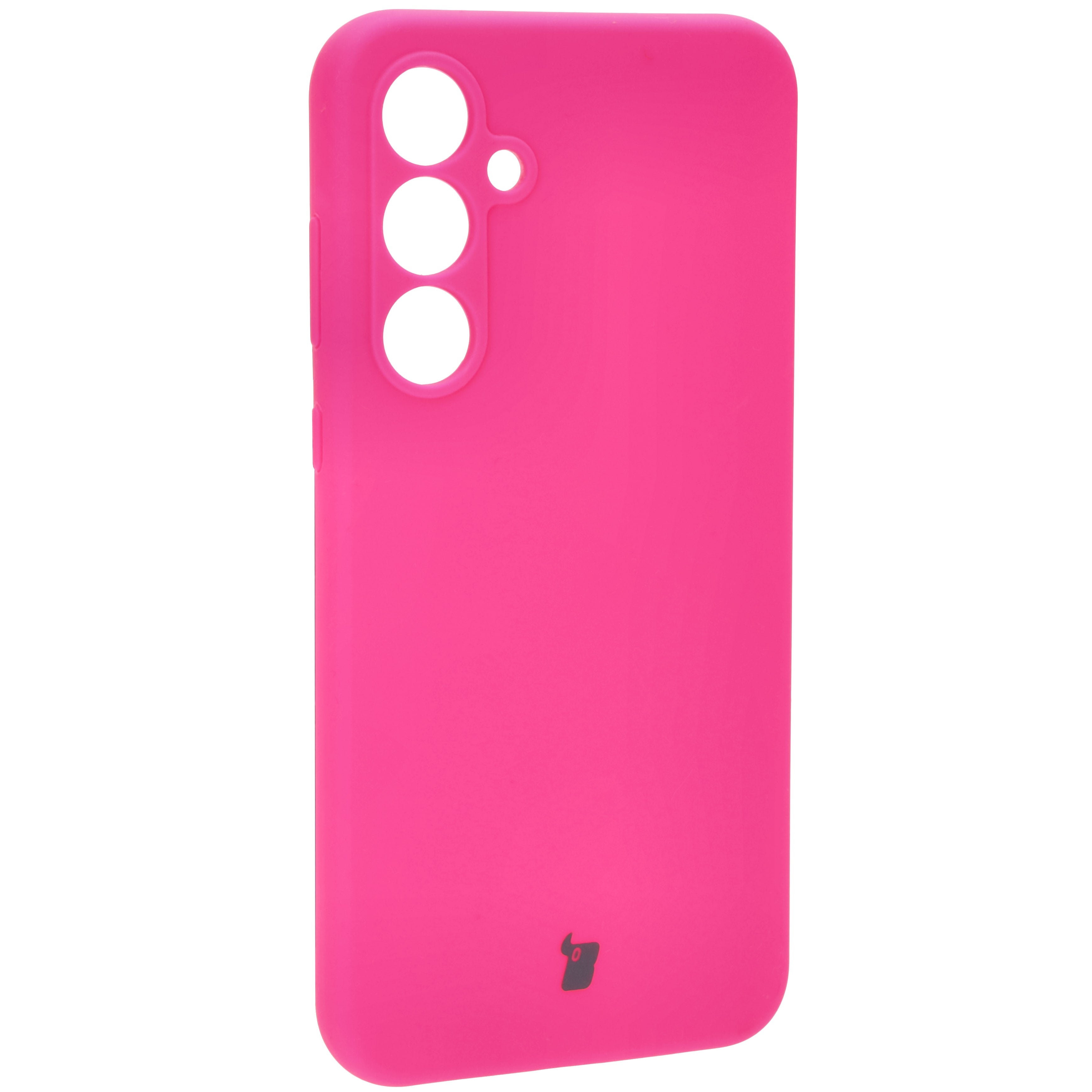 Silikon Handyhülle für Galaxy A55 5G, Bizon Soft Case, Neon-Pink