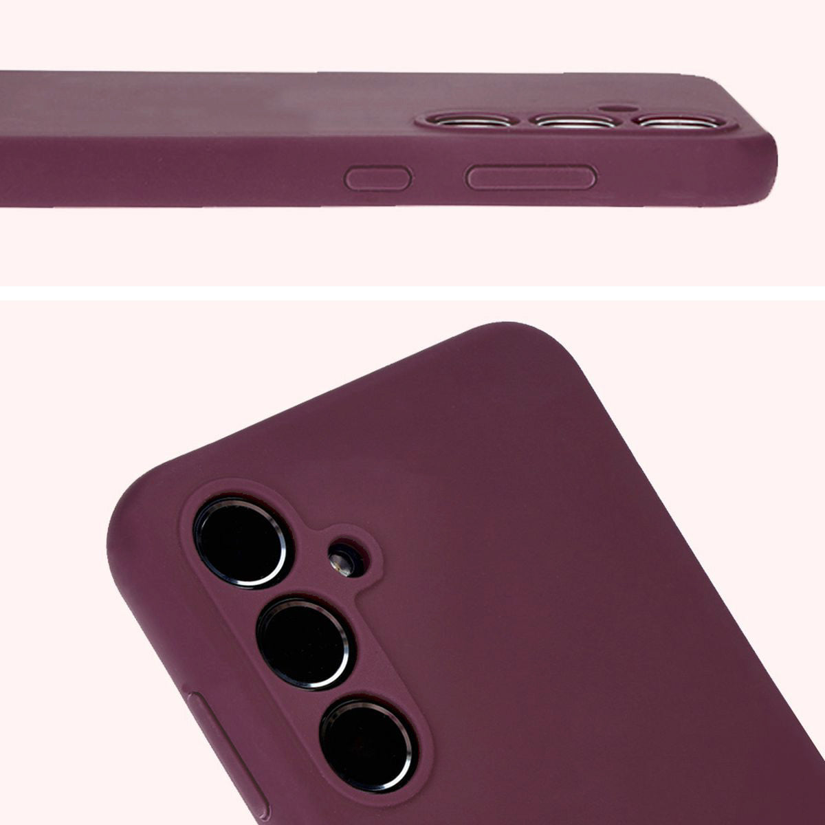 Silikon Schutzhülle für Galaxy A55 5G, Bizon Soft Case, Pflaumenfarbe