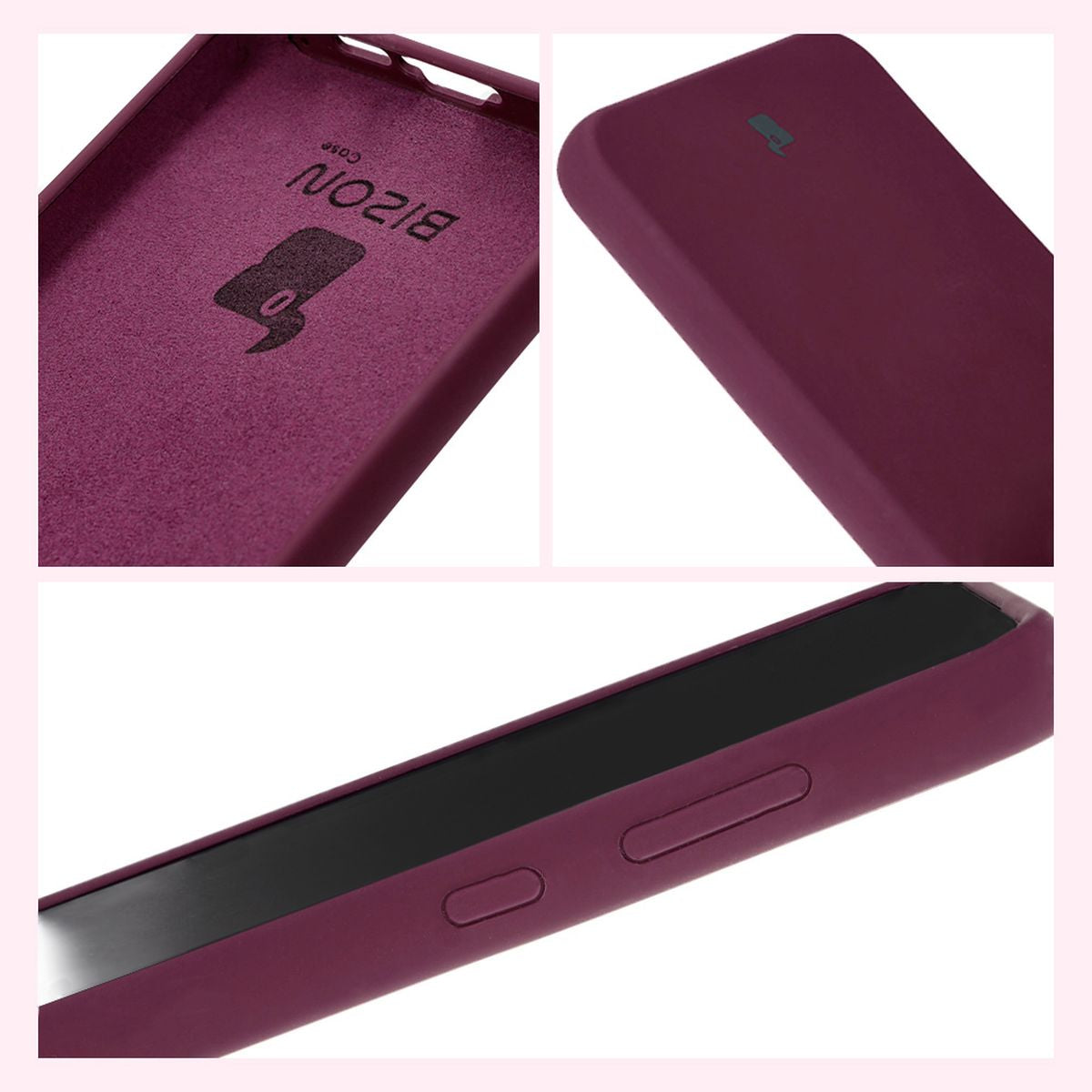 Silikon Schutzhülle für Galaxy A55 5G, Bizon Soft Case, Pflaumenfarbe