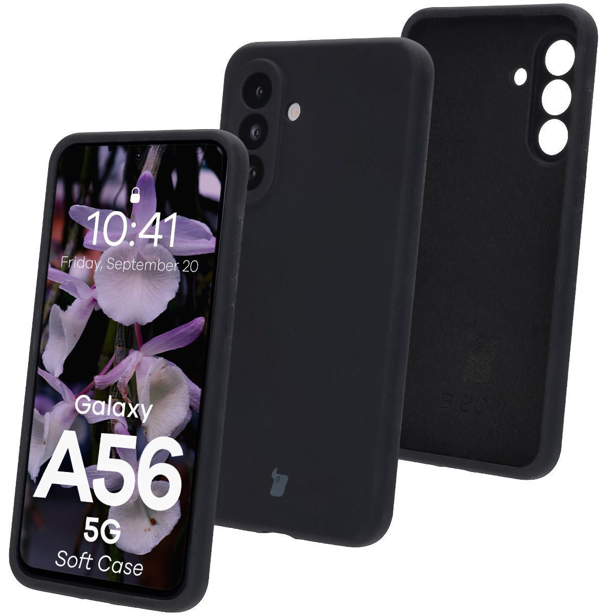 Silikon Handyhülle für Galaxy A56 5G, Bizon Soft Case, Schwarz