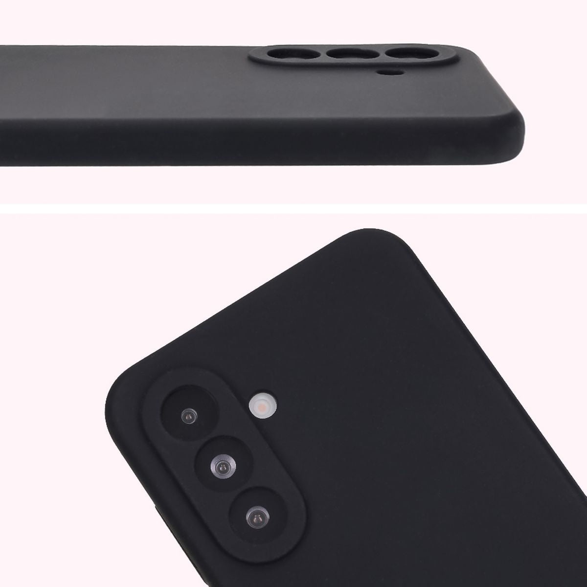 Silikon Handyhülle für Galaxy A56 5G, Bizon Soft Case, Schwarz