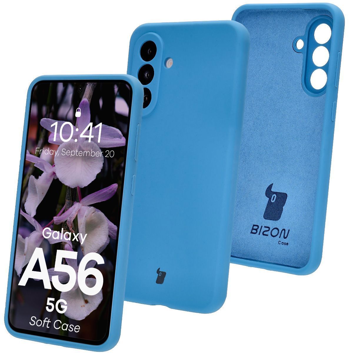 Silikon Handyhülle für Galaxy A56 5G, Bizon Soft Case, Blau