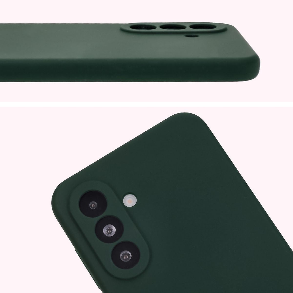 Silikon Handyhülle für Galaxy A56 5G, Bizon Soft Case, Dunkelgrün