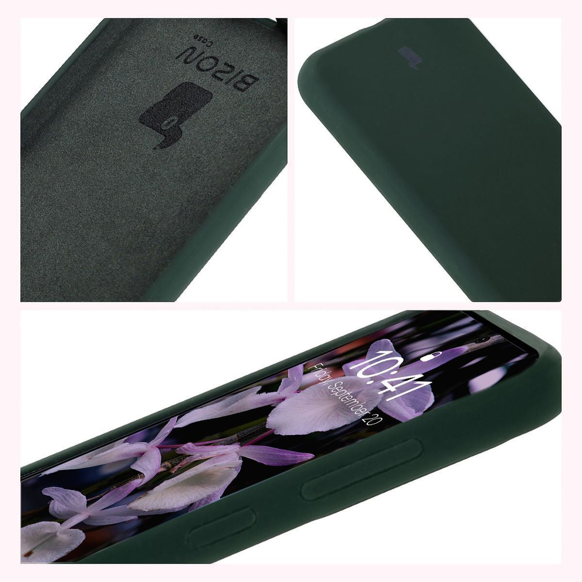 Silikon Handyhülle für Galaxy A56 5G, Bizon Soft Case, Dunkelgrün
