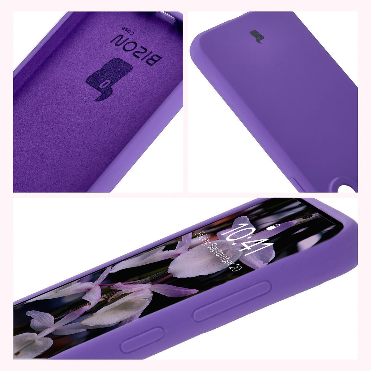 Silikon Handyhülle für Galaxy A56 5G, Bizon Soft Case, Violett