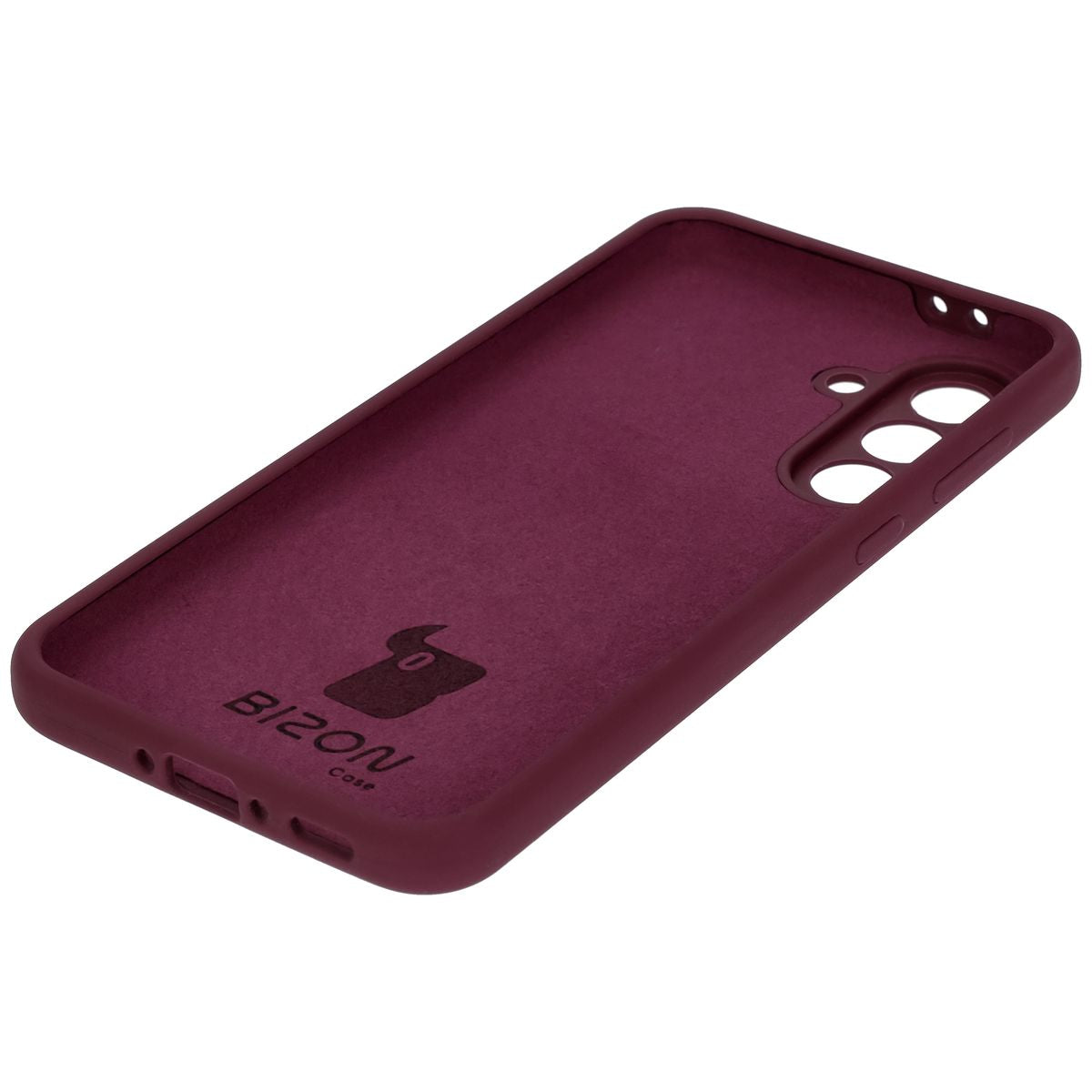 Silikon Handyhülle für Galaxy A56 5G, Bizon Soft Case, Pflaumenfarbe
