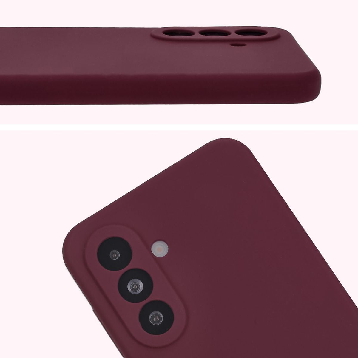 Silikon Handyhülle für Galaxy A56 5G, Bizon Soft Case, Pflaumenfarbe