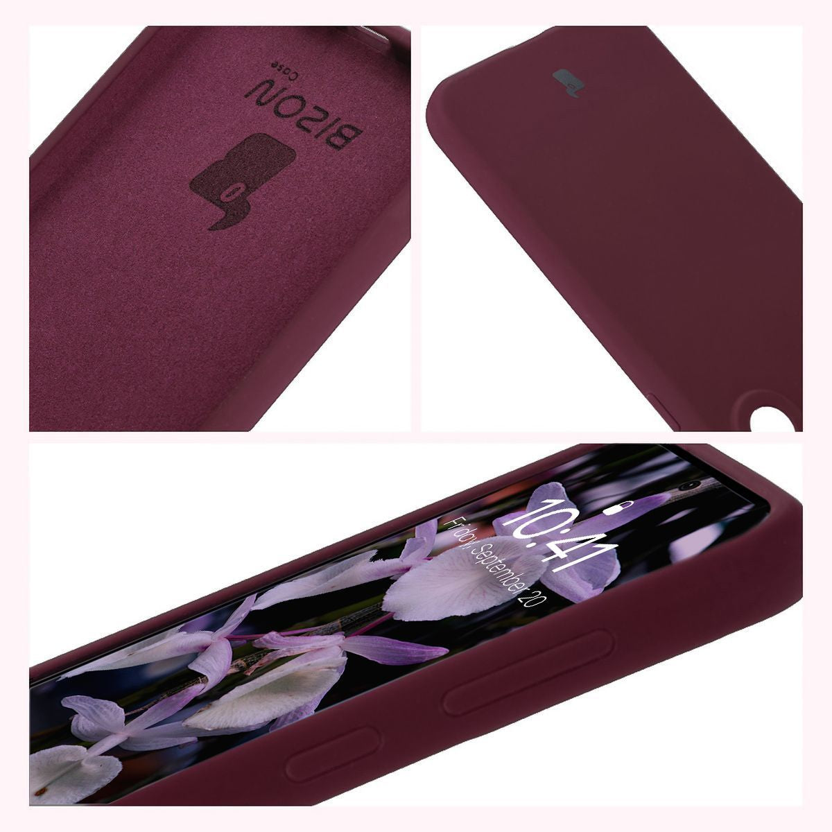 Silikon Handyhülle für Galaxy A56 5G, Bizon Soft Case, Pflaumenfarbe