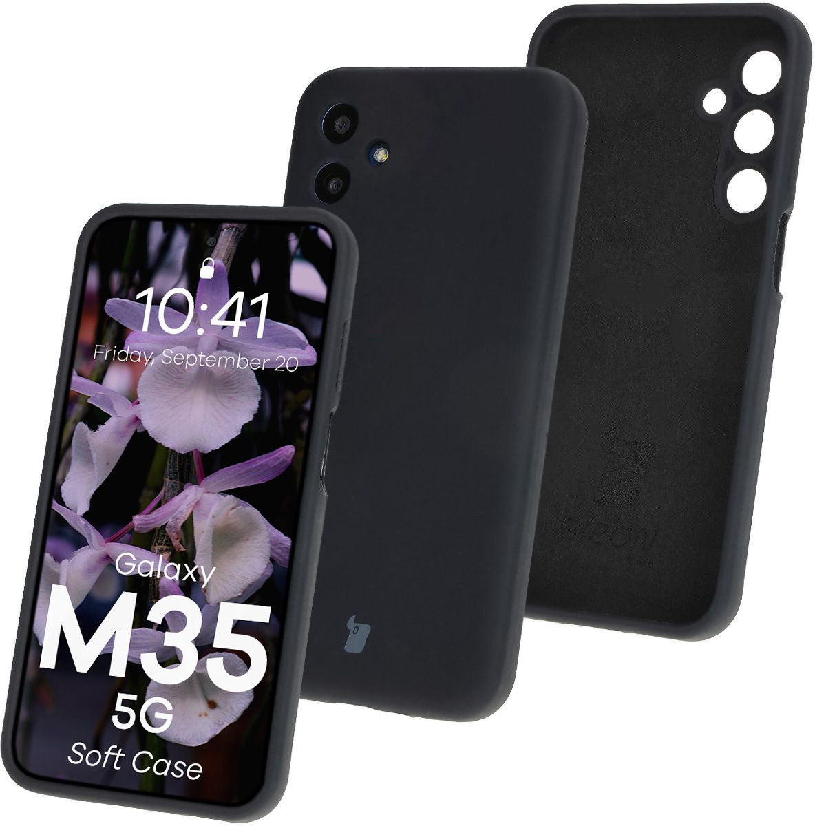 Silikon Handyhülle für Galaxy M35 5G, Bizon Soft Case, Schwarz