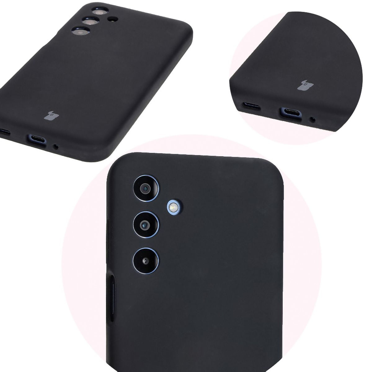 Silikon Handyhülle für Galaxy M35 5G, Bizon Soft Case, Schwarz