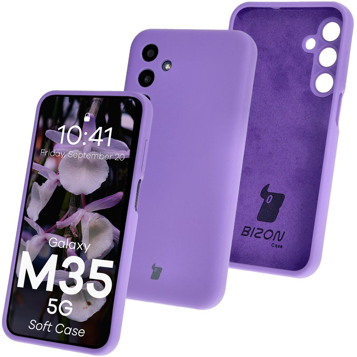 Silikon Handyhülle für Galaxy M35 5G, Bizon Soft Case, Violett
