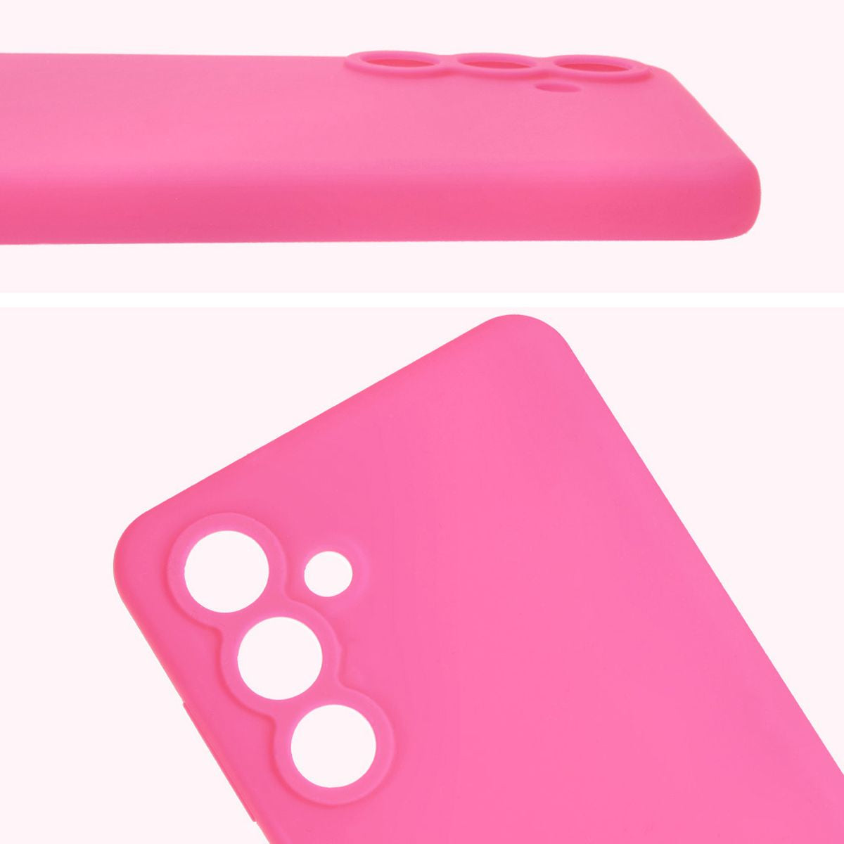 Silikon Handyhülle für Galaxy M55 5G, Bizon Soft Case, Neon-Pink