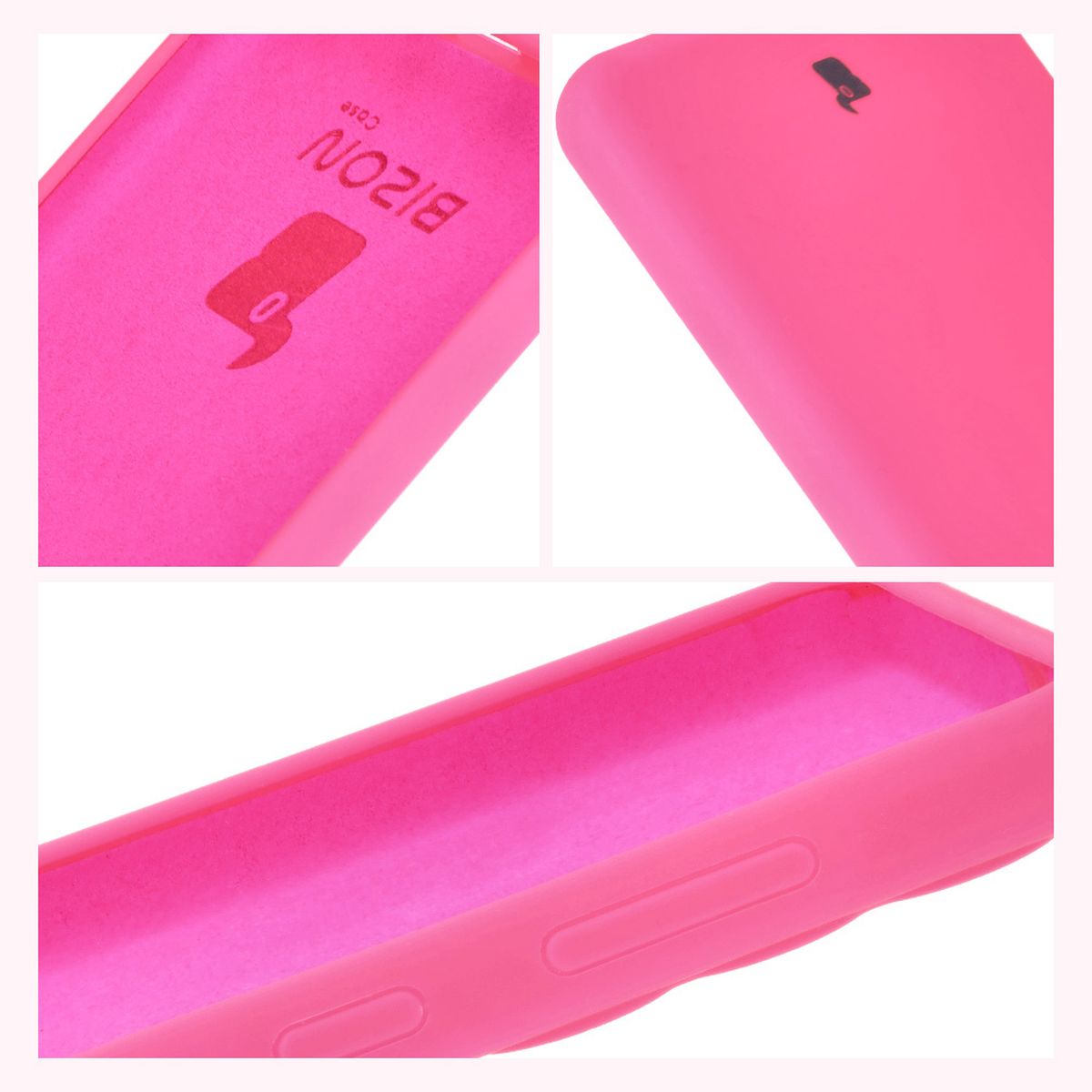 Silikon Handyhülle für Galaxy M55 5G, Bizon Soft Case, Neon-Pink