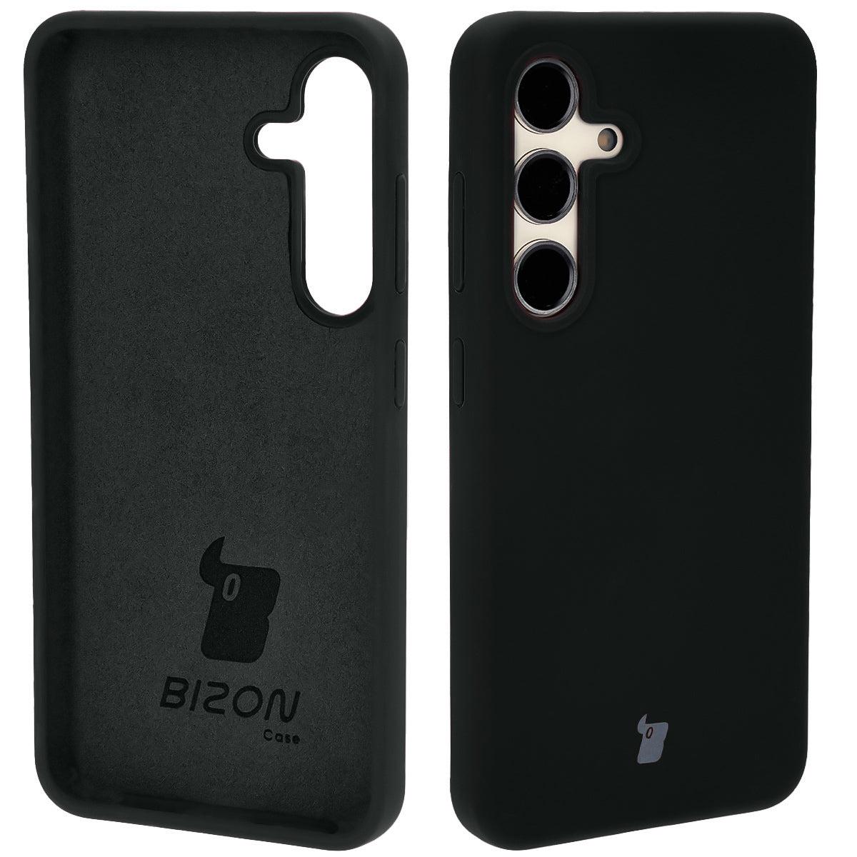 Silikon Handyhülle für Galaxy S24, Bizon Soft Case, Schwarz