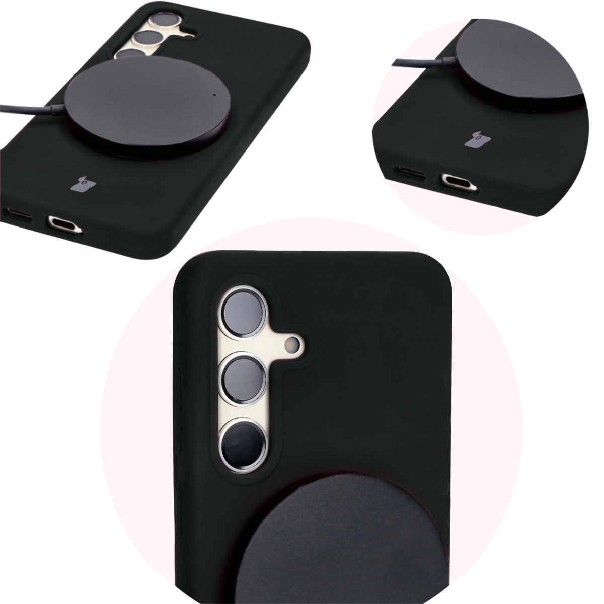 Silikon Handyhülle für Galaxy S24, Bizon Soft Case, Schwarz