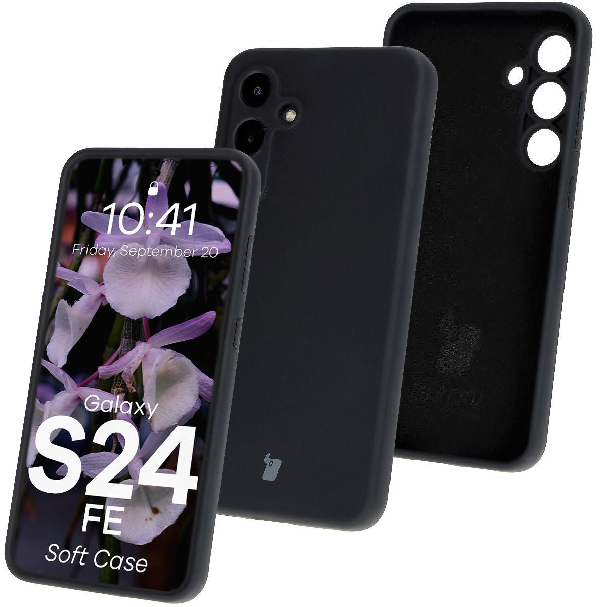 Silikon Handyhülle für Galaxy S24 FE, Bizon Soft Case, Schwarz