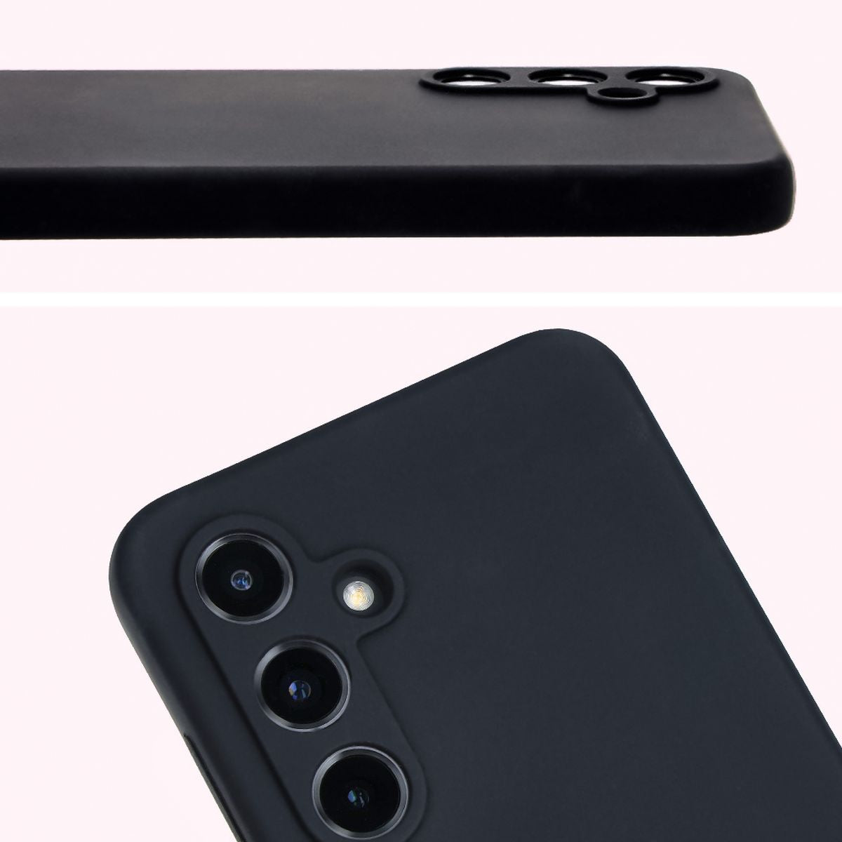 Silikon Handyhülle für Galaxy S24 FE, Bizon Soft Case, Schwarz