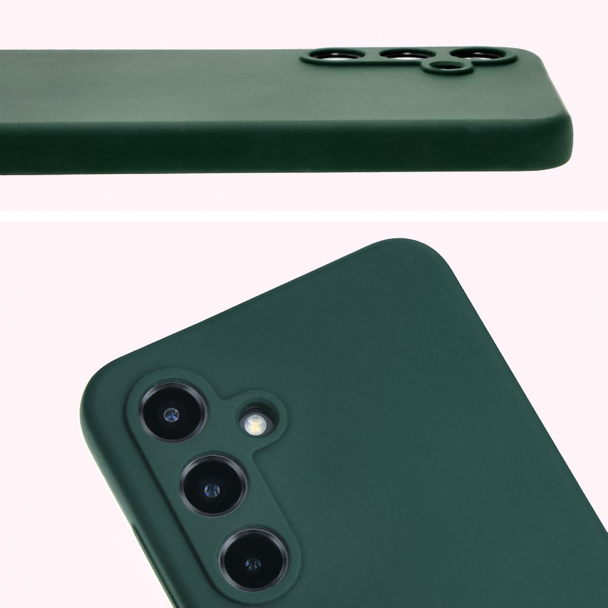 Silikon Handyhülle für Galaxy S24 FE, Bizon Soft Case, Dunkelgrün