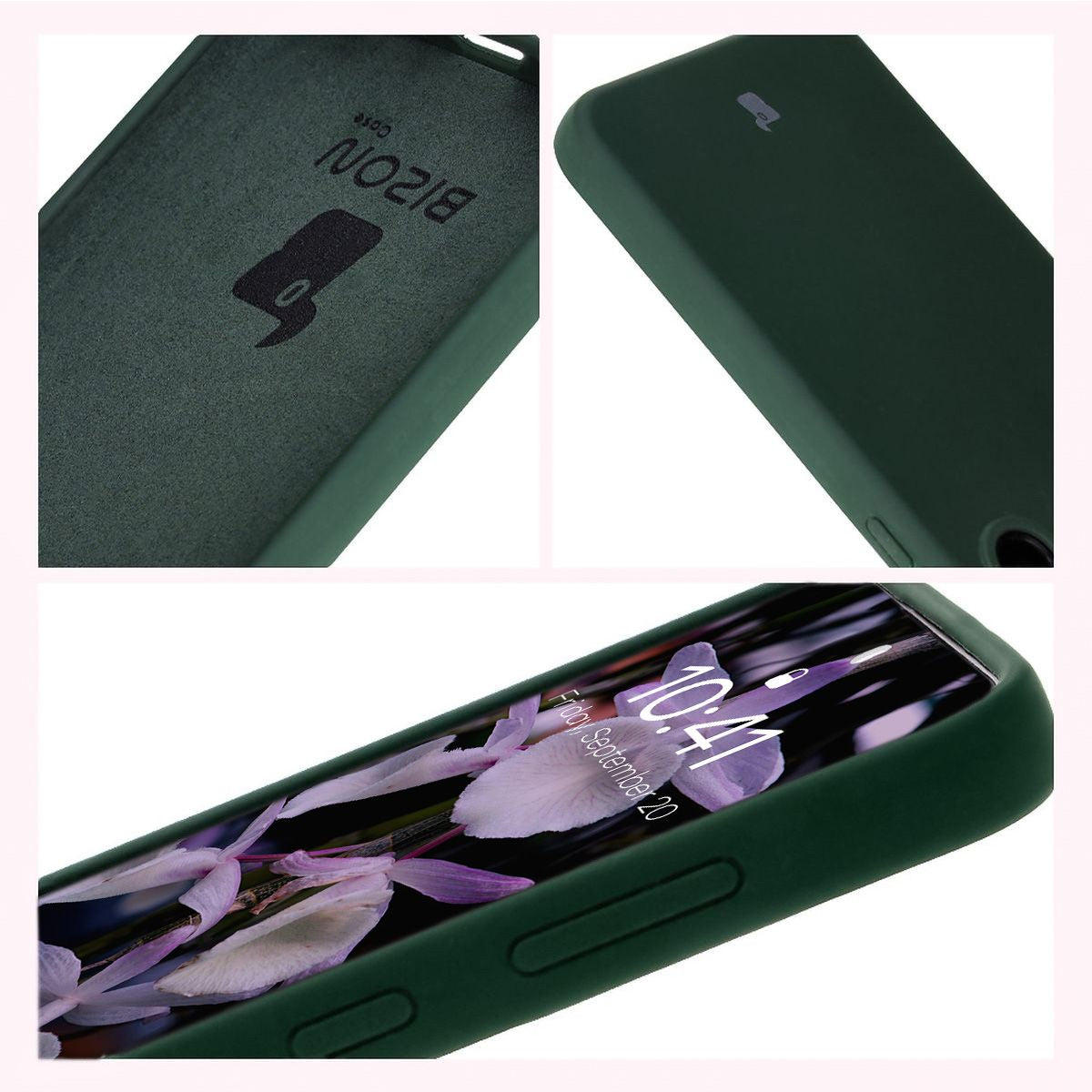 Silikon Handyhülle für Galaxy S24 FE, Bizon Soft Case, Dunkelgrün