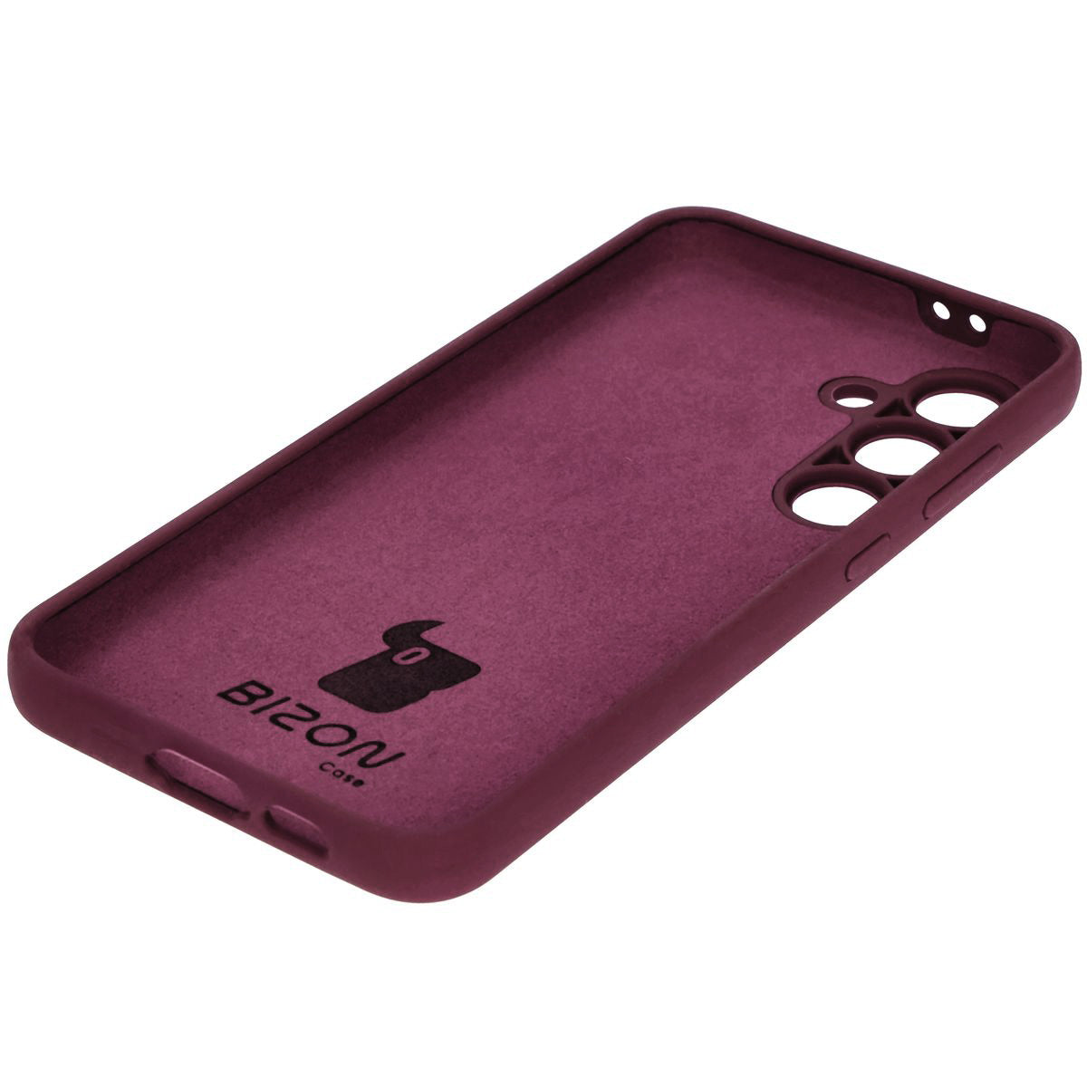 Silikon Handyhülle für Galaxy S24 FE, Bizon Soft Case, Pflaumenfarbe