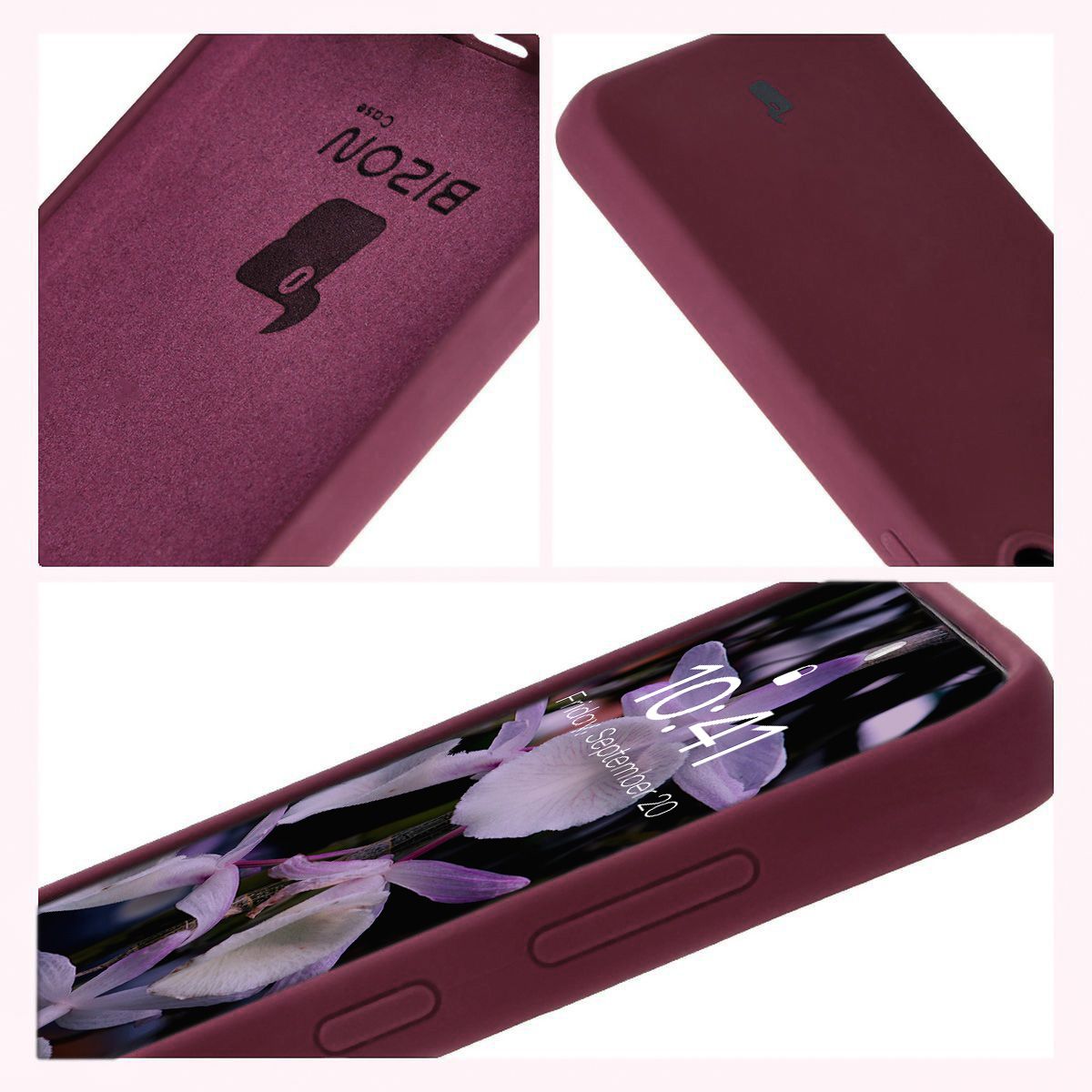 Silikon Handyhülle für Galaxy S24 FE, Bizon Soft Case, Pflaumenfarbe