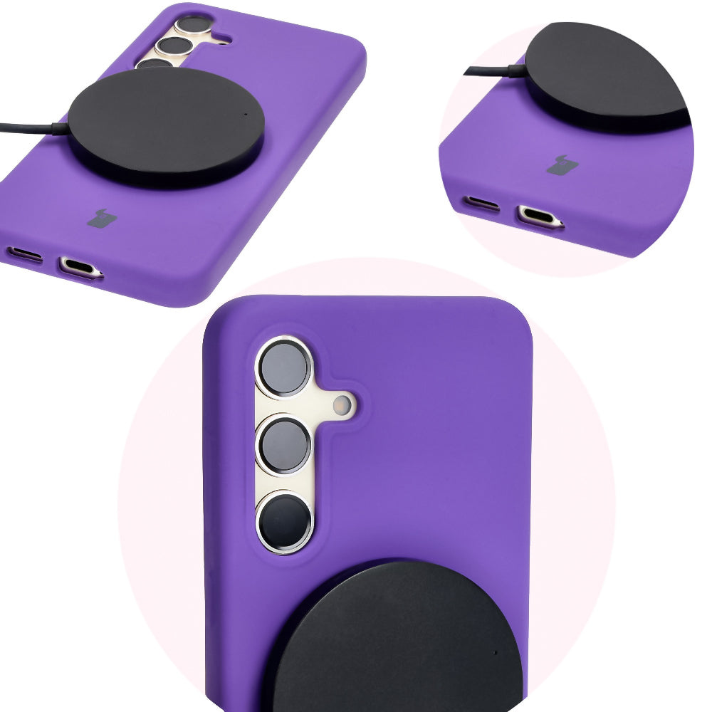 Silikon Handyhülle für Galaxy S24, Bizon Soft Case, Violett