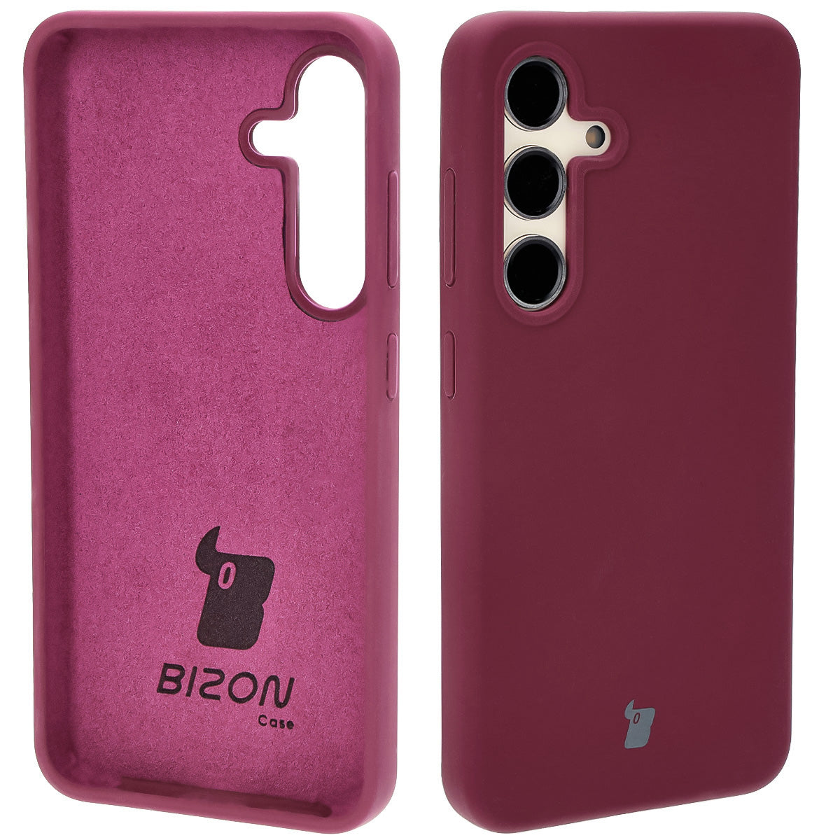 Silikon Handyhülle für Galaxy S24, Bizon Soft Case, Pflaumenfarbe