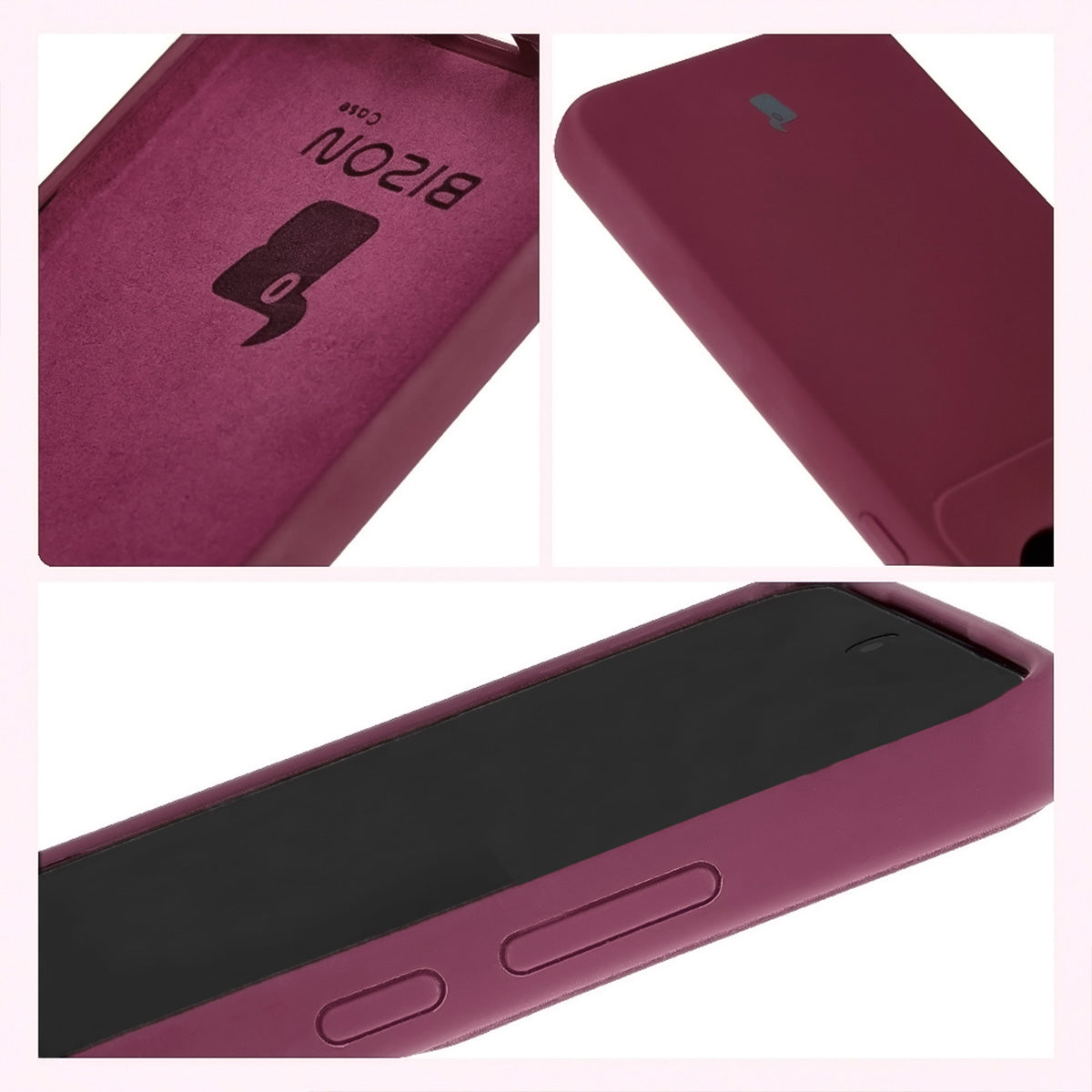 Silikon Handyhülle für Galaxy S24, Bizon Soft Case, Pflaumenfarbe