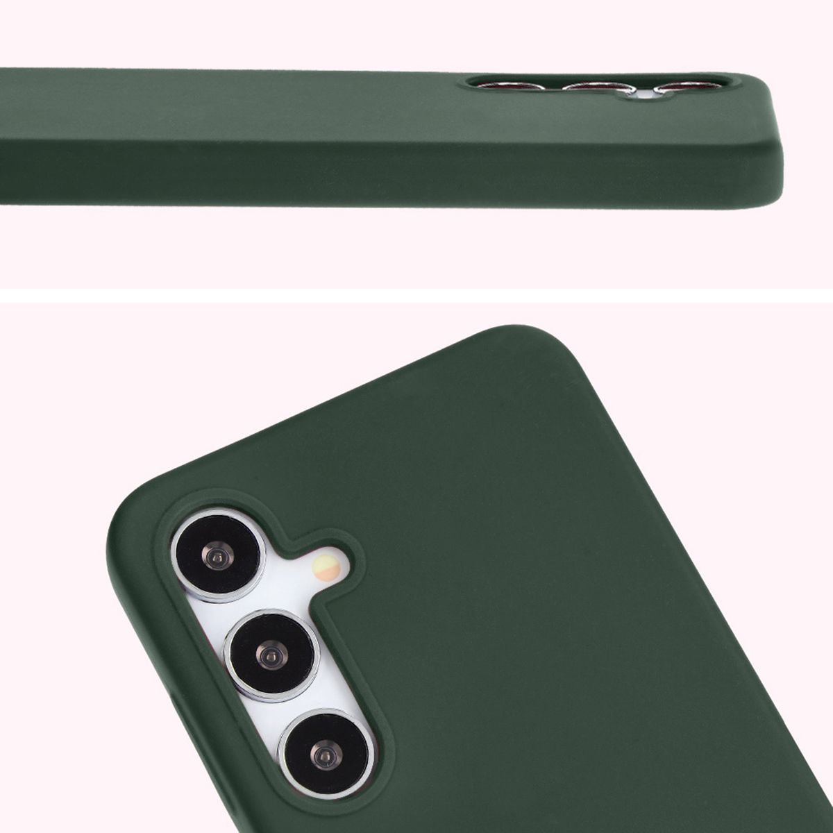 Silikon Handyhülle für Galaxy S24 Plus, Bizon Soft Case, Dunkelgrün