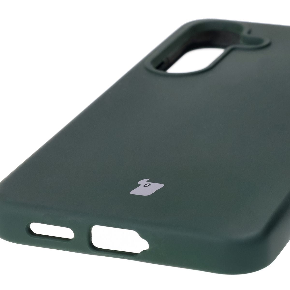 Silikon Handyhülle für Galaxy S25, Bizon Soft Case, Dunkelgrün