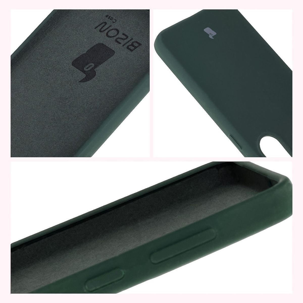 Silikon Handyhülle für Galaxy S25, Bizon Soft Case, Dunkelgrün