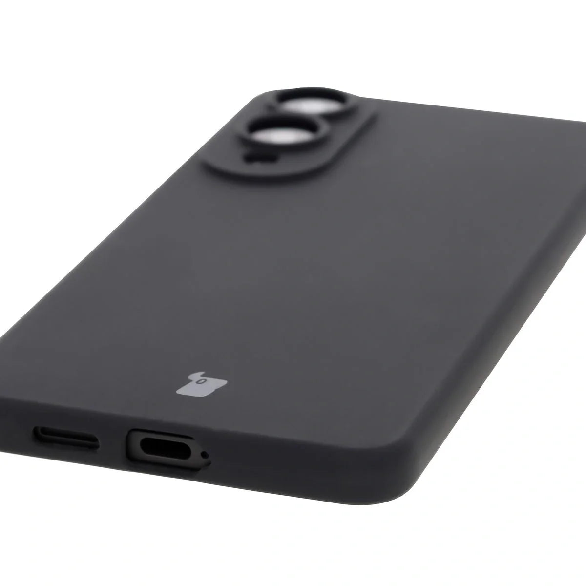 Silikon Handyhülle für Galaxy S25 Edge, Bizon Soft Case, Schwarz