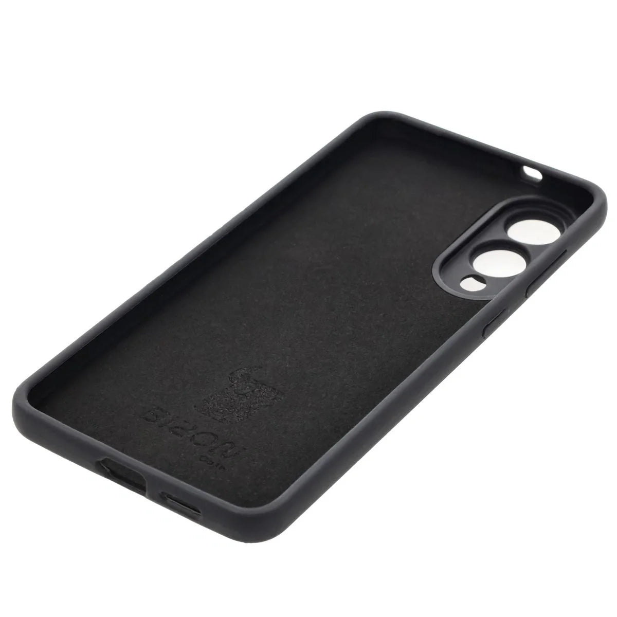 Silikon Handyhülle für Galaxy S25 Edge, Bizon Soft Case, Schwarz