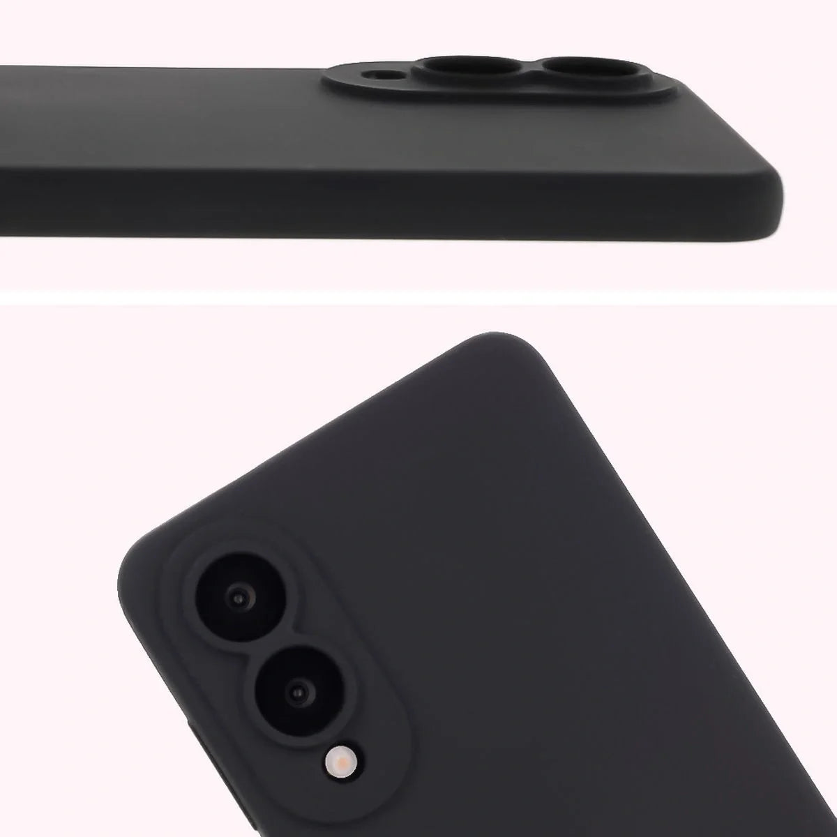 Silikon Handyhülle für Galaxy S25 Edge, Bizon Soft Case, Schwarz