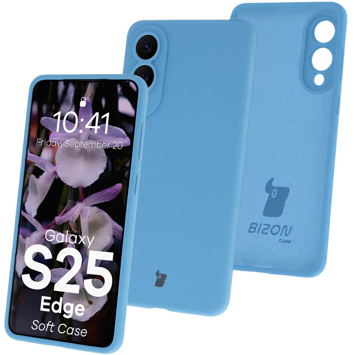 Silikon Handyhülle für Galaxy S25 Edge, Bizon Soft Case, Blau