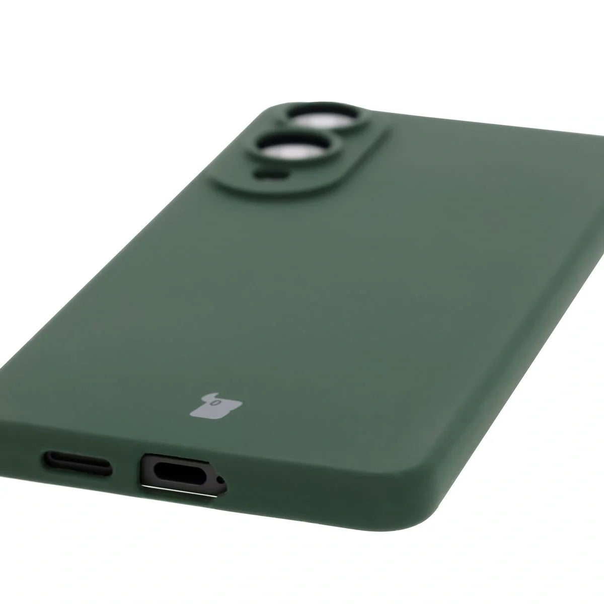 Silikon Handyhülle für Galaxy S25 Edge, Bizon Soft Case, Dunkelgrün