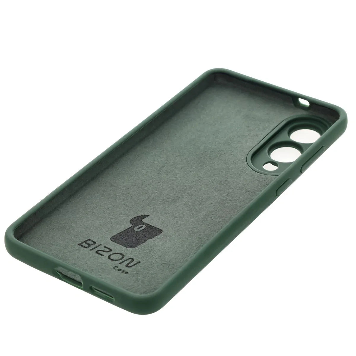 Silikon Handyhülle für Galaxy S25 Edge, Bizon Soft Case, Dunkelgrün