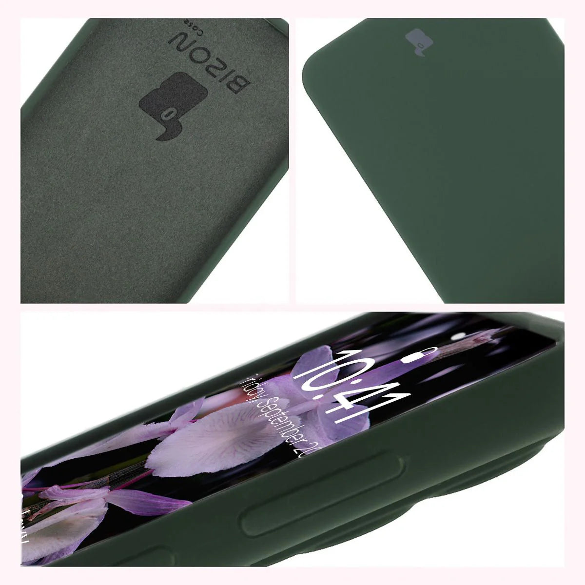 Silikon Handyhülle für Galaxy S25 Edge, Bizon Soft Case, Dunkelgrün
