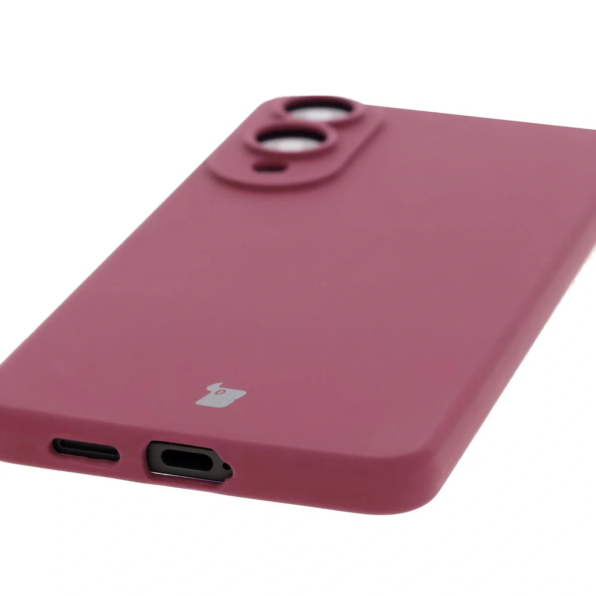 Silikon Handyhülle für Galaxy S25 Edge, Bizon Soft Case, Pflaumenfarbe