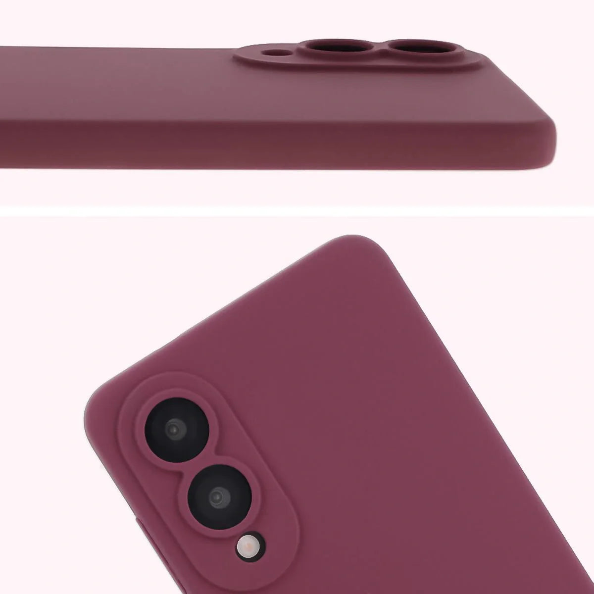 Silikon Handyhülle für Galaxy S25 Edge, Bizon Soft Case, Pflaumenfarbe