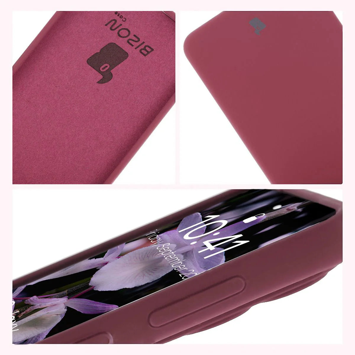 Silikon Handyhülle für Galaxy S25 Edge, Bizon Soft Case, Pflaumenfarbe