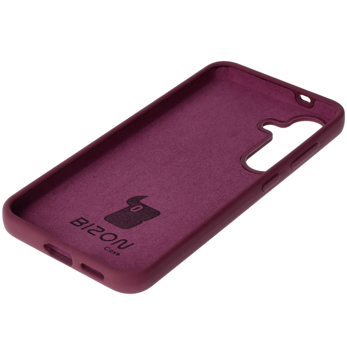 Silikon Handyhülle für Galaxy S25, Bizon Soft Case, Pflaumenfarbe