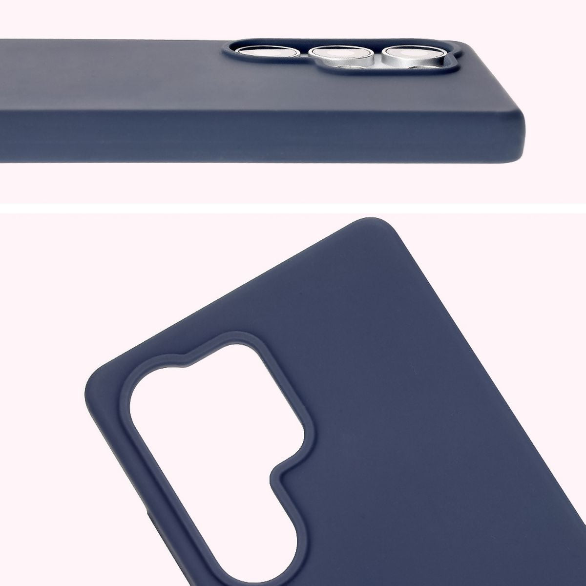 Silikon Handyhülle für Galaxy S25 Ultra, Bizon Soft Case, Dunkelblau
