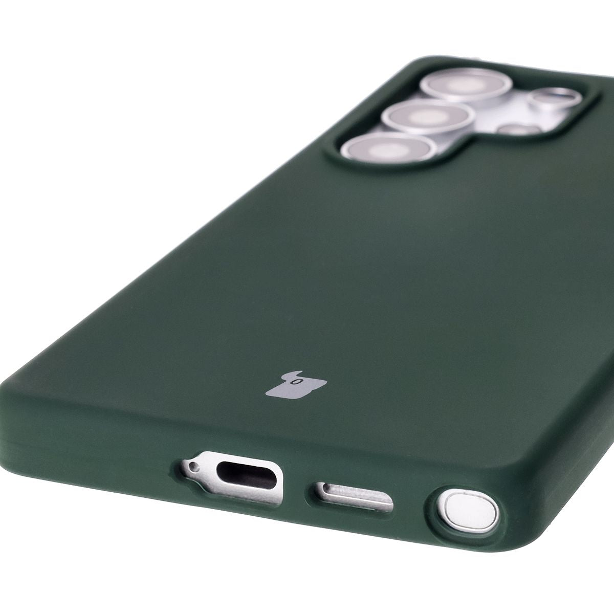 Silikon Handyhülle für Galaxy S25 Ultra, Bizon Soft Case, Dunkelgrün