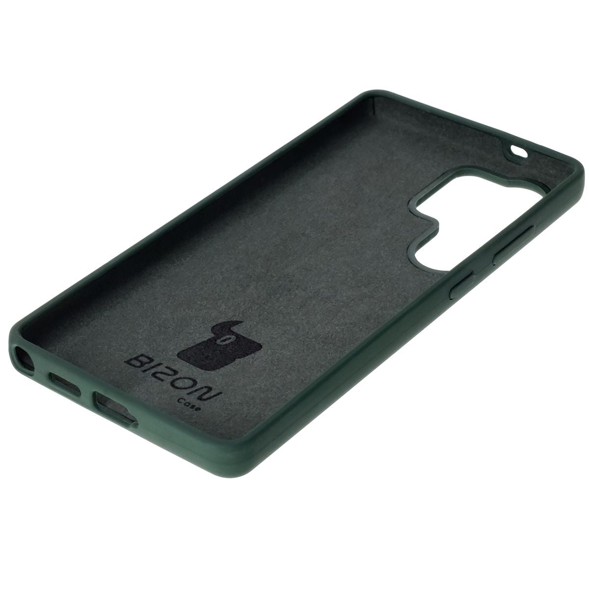 Silikon Handyhülle für Galaxy S25 Ultra, Bizon Soft Case, Dunkelgrün
