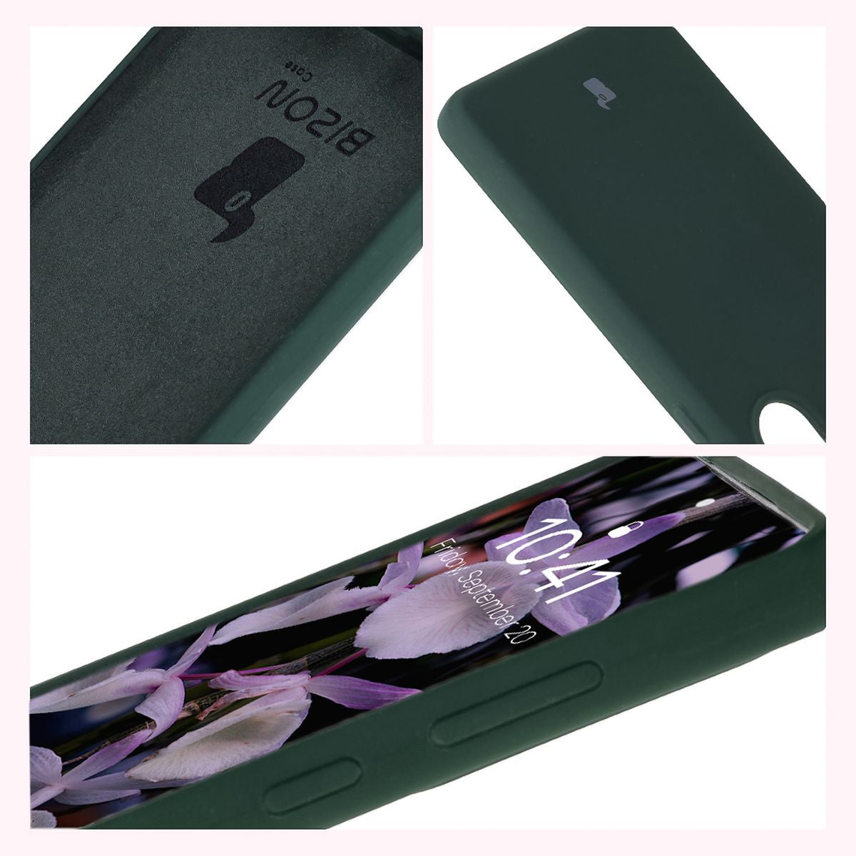 Silikon Handyhülle für Galaxy S25 Ultra, Bizon Soft Case, Dunkelgrün